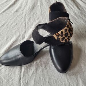 Sesto Meucci Leopard Print and Black Women's Shoes Size 7.5M